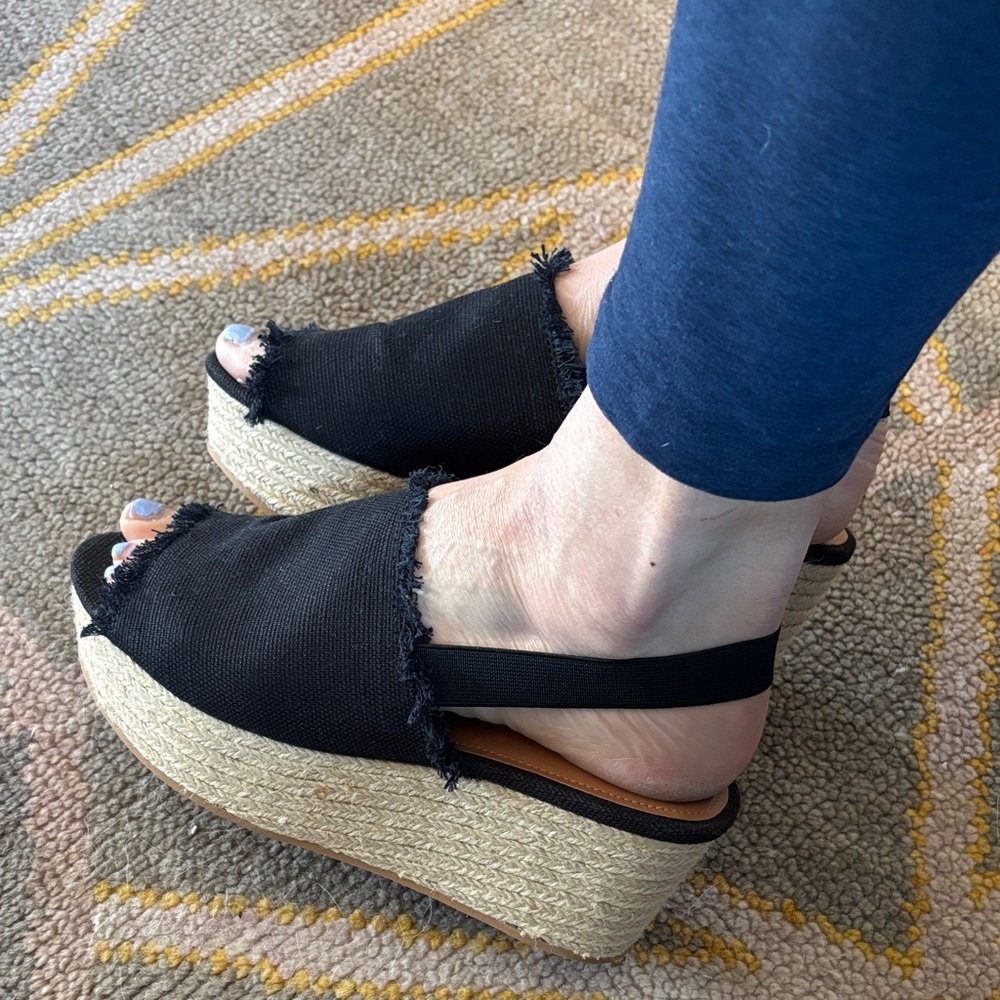 H&M Black Platform Espadrille Sandals